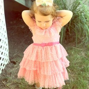 Pink polka dot dress